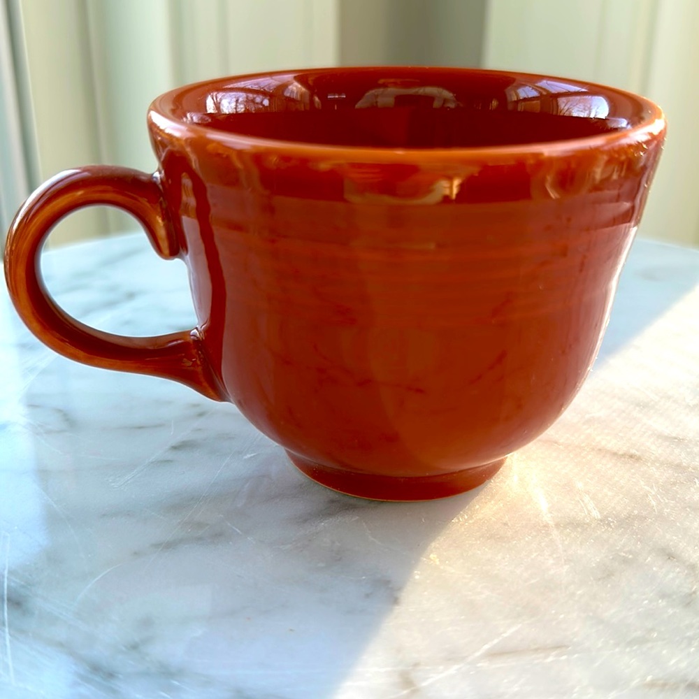 Homer Laughlin Fiesta cup. Paprika. Retired color.